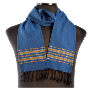 Handcrafted Kikoy Beaded Scarf – Kenyan Cultural Fashion Accessory