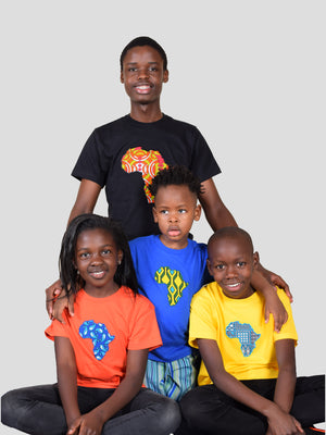 Africa Khanga Applique Kids T-Shirt | Authentic African Kidswear | Oneway