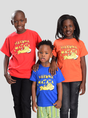 Hakuna Matata Simba Kids T-Shirt | Fun Animal Prints - Oneway Kenya
