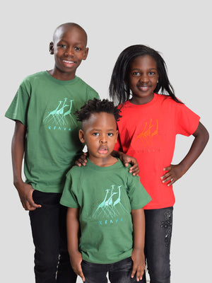 Running Giraffes Kids T-Shirt | Unique Animal Designs - Oneway Kenya