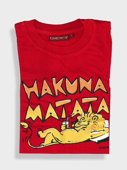 Hakuna Matata Simba Kids T-Shirt | Fun Animal Prints - Oneway Kenya