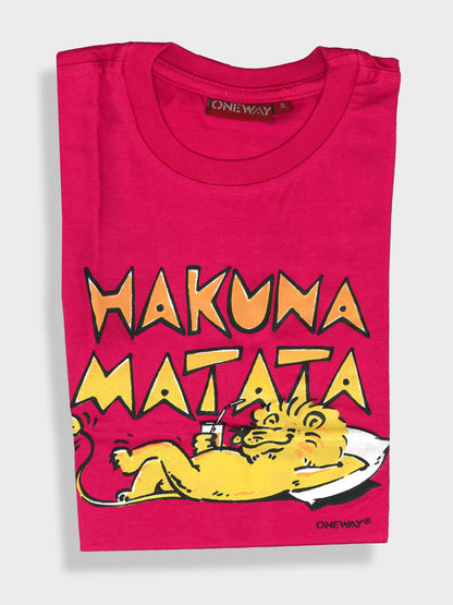 Hakuna Matata Simba Kids T-Shirt | Fun Animal Prints - Oneway Kenya