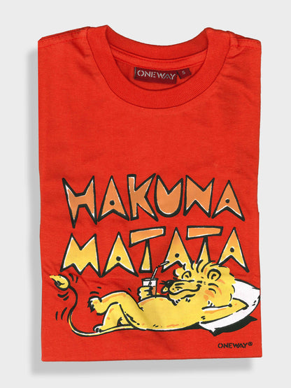 Hakuna Matata Simba Kids T-Shirt | Fun Animal Prints - Oneway Kenya