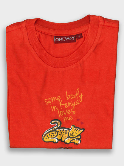 Somebody in Kenya Loves Me Kids’ T-Shirt – Fun & Comfortable Children’s Wear Made in Kenya by Oneway