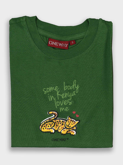 Somebody in Kenya Loves Me Kids’ T-Shirt – Fun & Comfortable Children’s Wear Made in Kenya by Oneway