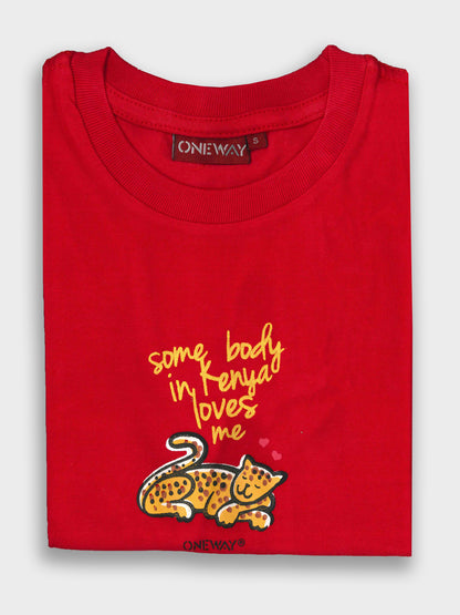 Somebody in Kenya Loves Me Kids’ T-Shirt – Fun & Comfortable Children’s Wear Made in Kenya by Oneway