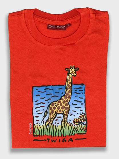 Twiga Print Kids’ T-Shirt – Fun & Durable Printed Children’s Clothing Made in Kenya by Oneway