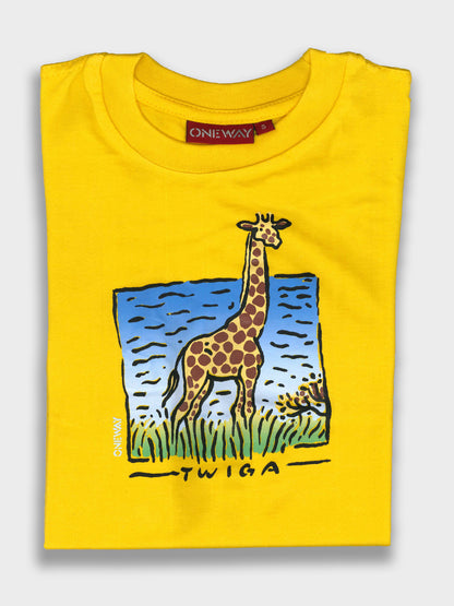Twiga Print Kids’ T-Shirt – Fun & Durable Printed Children’s Clothing Made in Kenya by Oneway