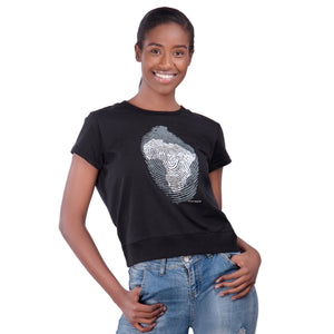 Africa Thumb Print Crop Top