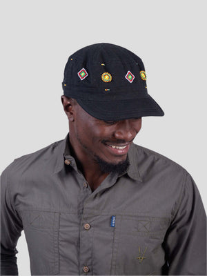 Circle Diamonds (Masai Beads) - Army Cap