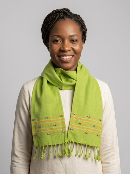Kikoy Beaded Shawl - Lime