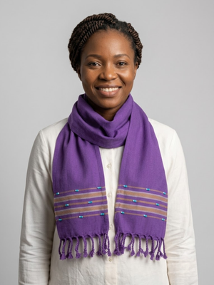 Kikoy Beaded Shawl - Purple