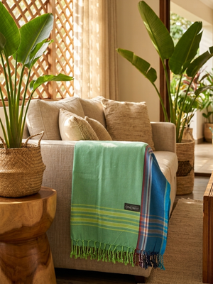 Kikoy Wrap - Lime Blue