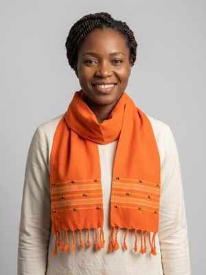 Kikoy Beaded Shawl - Orange