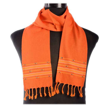 Handcrafted Kikoy Beaded Scarf – Kenyan Cultural Fashion Accessory