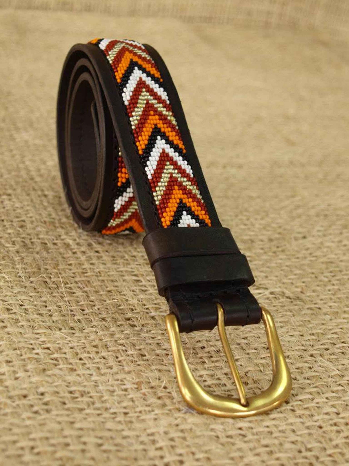 Handmade Maasai Beaded Leather Belt – Kenyan Artisan Design | Oneway Kenya Belts 725