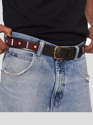Handmade Maasai Beaded Leather Belt – Kenyan Artisan Design | Oneway Kenya Belts 825