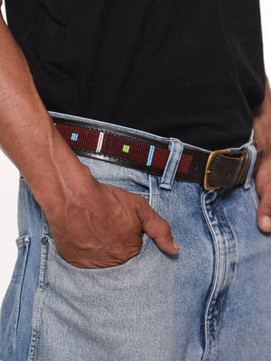Handmade Maasai Beaded Leather Belt – Kenyan Artisan Design | Oneway Kenya Belts 825