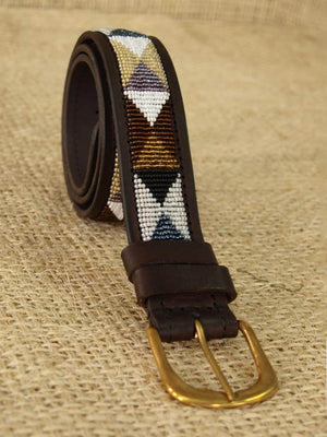 Handmade Maasai Beaded Leather Belt – Kenyan Artisan Design | Oneway Kenya Belts 950