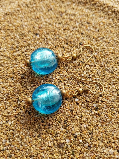 African Diamond Earrings - Handcrafted Blue Glass Jewelry | OneWay Kenya