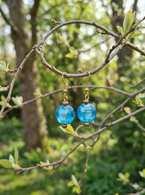 African Diamond Earrings - Handcrafted Blue Glass Jewelry | OneWay Kenya