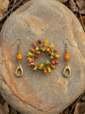 African Love Birds Jewelry Set - Stylish Bracelet and Earring Duo