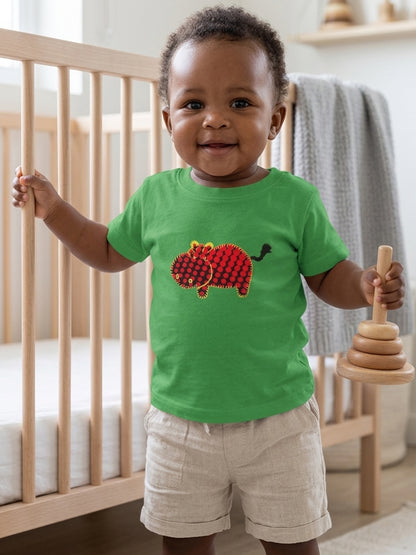 Baby Hippo Short Sleeve T-Shirt | Khanga Appliqué – Design By Me