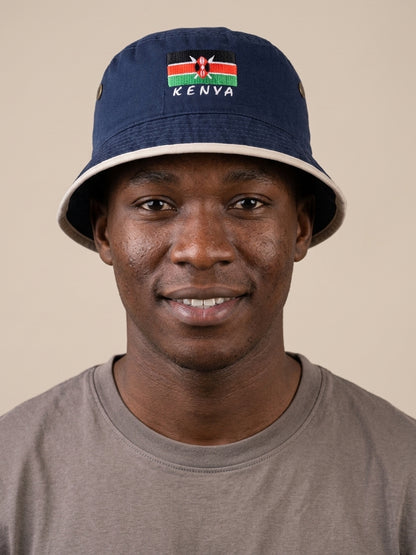 Kenya Flag Embroidered Bucket Hat - Stylish Kenya Flag Bucket Hat