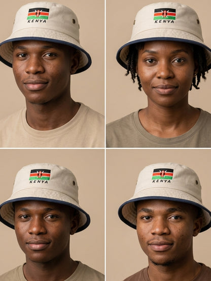 Kenya Flag Embroidered Bucket Hat - Stylish Kenya Flag Bucket Hat
