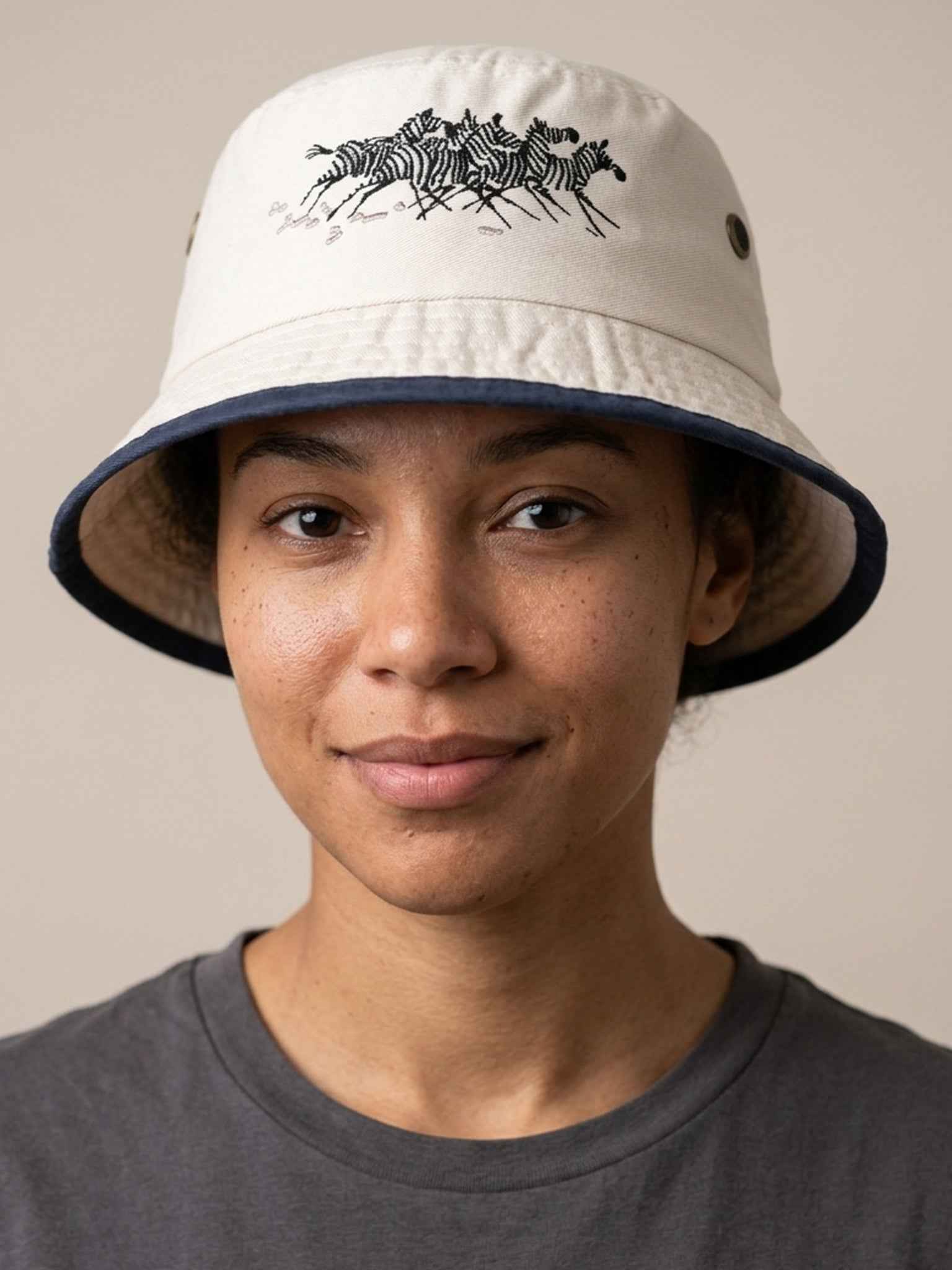 Running Zebras - Embroidered Bucket Hat