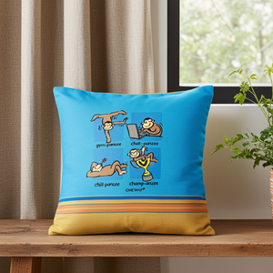 Kikoy Cushion Covers – 4 Fun Chimpanzee Prints | 100% Cotton, Handmade in Kenya