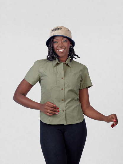 Kili Ladies 3/4 Sleeve Shirt - Stylish Short Sleeve Safari Shirt for Women