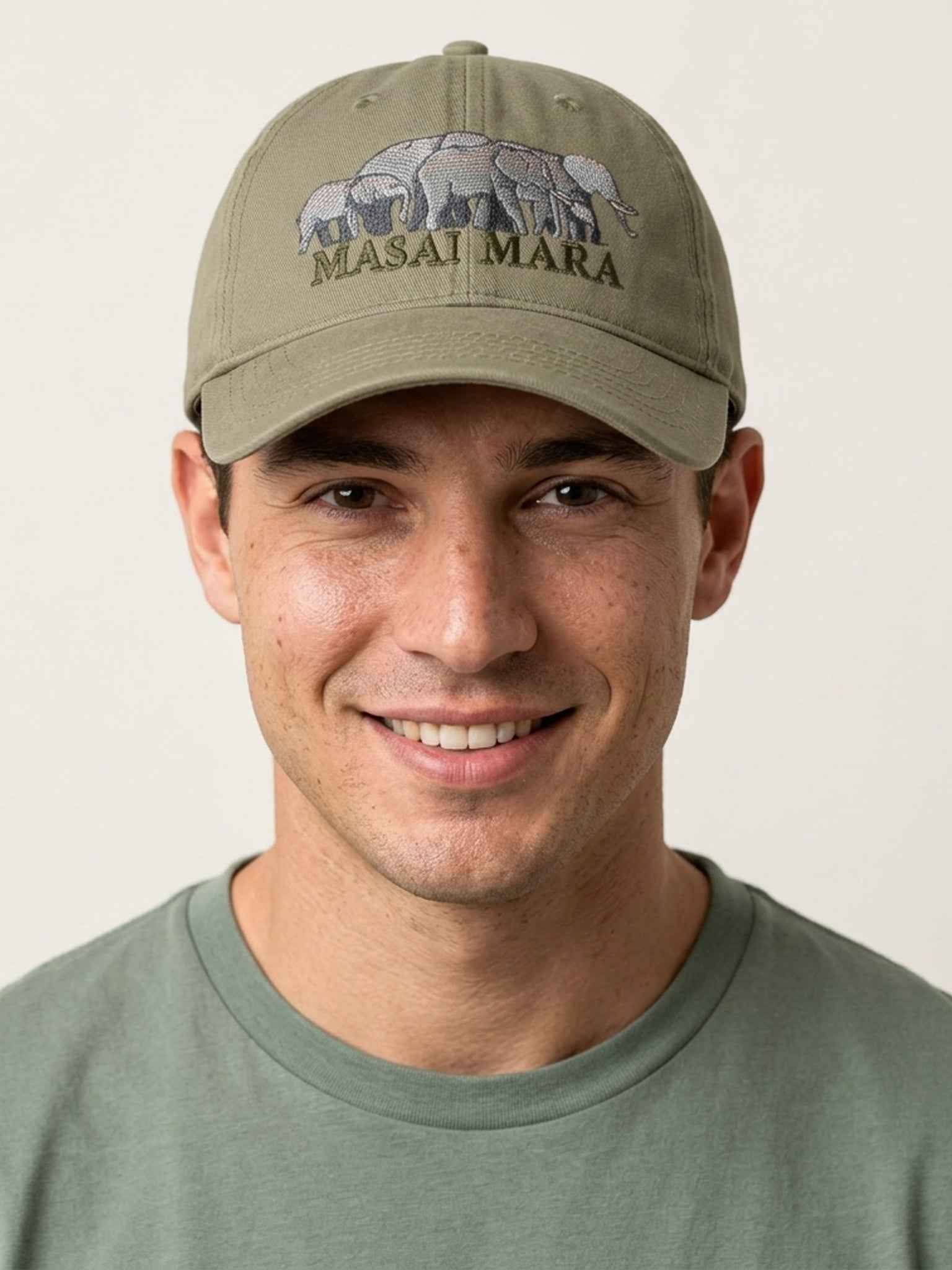 Maasai Mara Elephants– Embroidered Cotton Twill Cap