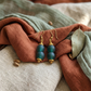 Esther Earrings Jewelry - Frosted Sea Glass & Brass | OneWay Kenya