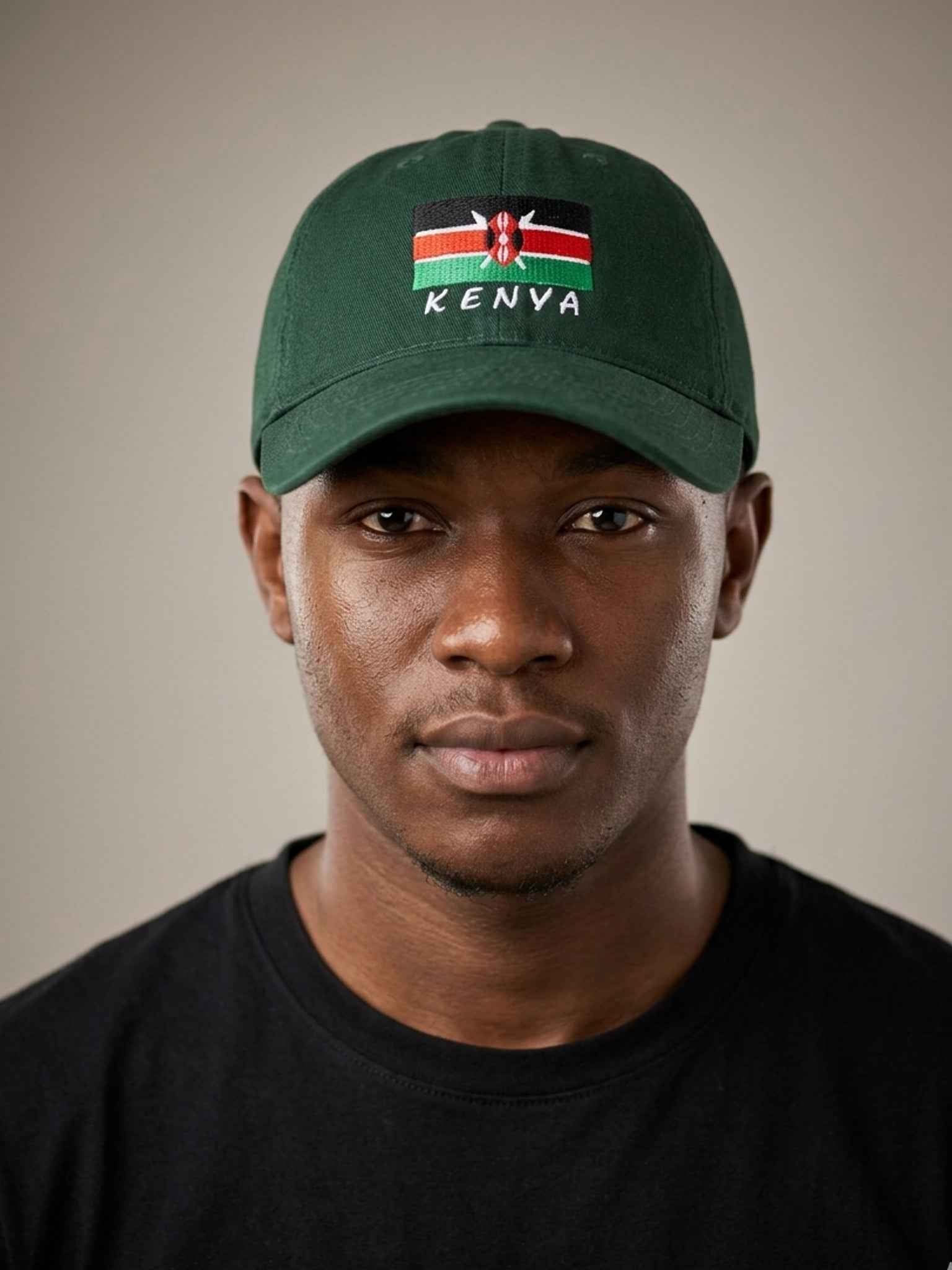 Kenya Flag Cap - Embroidered Cotton Twill Hat
