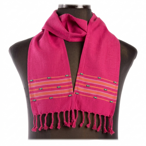Kikoy Beaded Shawl – Fuschia