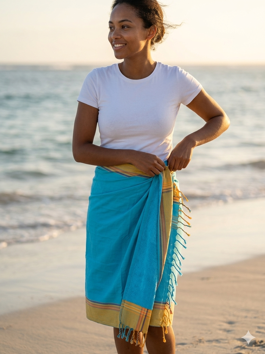 Kikoy Towel Lime Stripe - Vibrant, Versatile Beach & Bath Essential