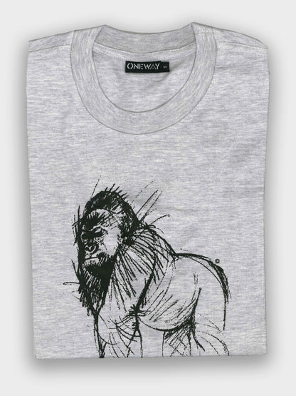 Oneway Kenya Gorilla Sketch Print T-Shirt – 100% Cotton