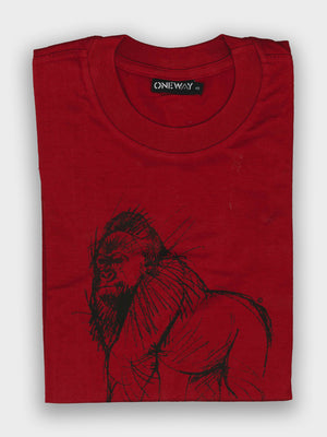 Oneway Kenya Gorilla Sketch Print T-Shirt – 100% Cotton