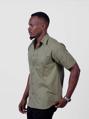 Kili Short Sleeve Safari Shirt – Made in Kenya | ONEWAY Kenya | Olive