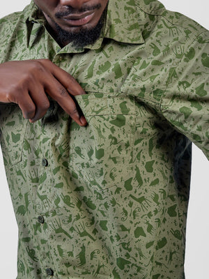 Safari Shirt with Animal Prints – Made in Kenya | Fully Printed Safari Shirt