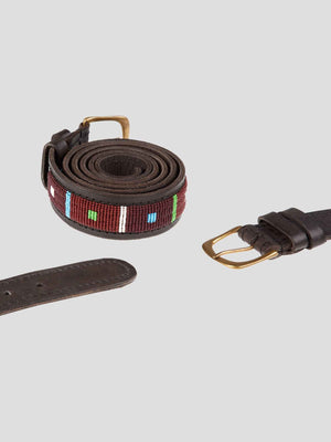 Handmade Maasai Beaded Leather Belt – Kenyan Artisan Design | Oneway Kenya Belts 825