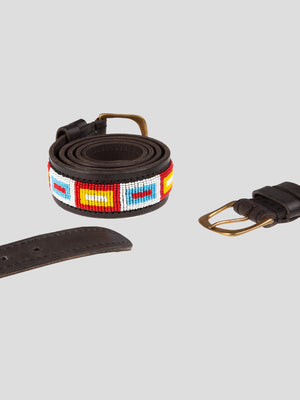 Handmade Maasai Beaded Leather Belt – Kenyan Artisan Design | Oneway Kenya Belts 850