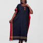African Circular Dress | Handmade Kikoy Dress with Embroidery & Masai Beadwork