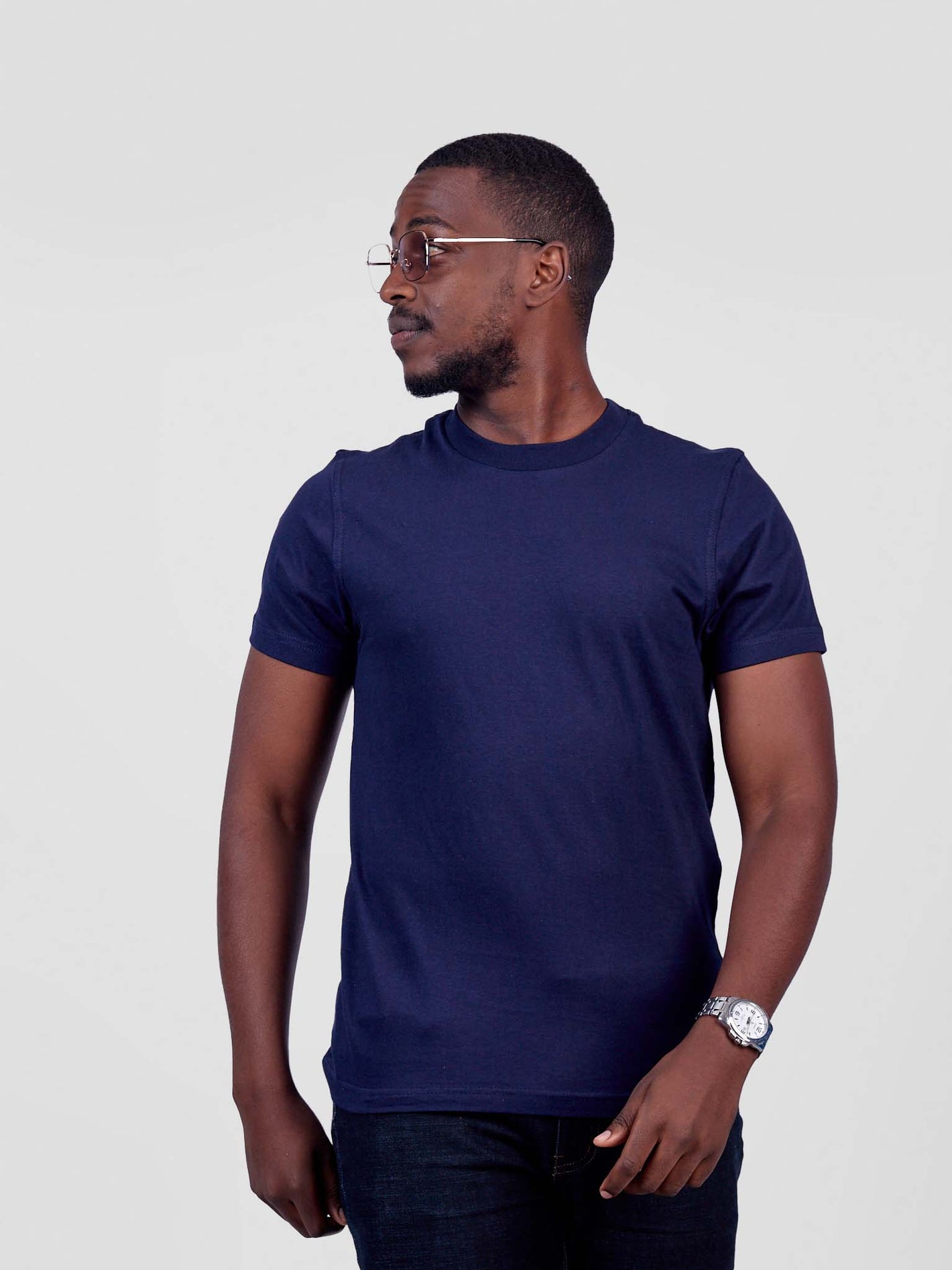 Premium Plain Round-Neck T-Shirt – Unisex Cotton Tee | Made in Kenya by ONEWAY