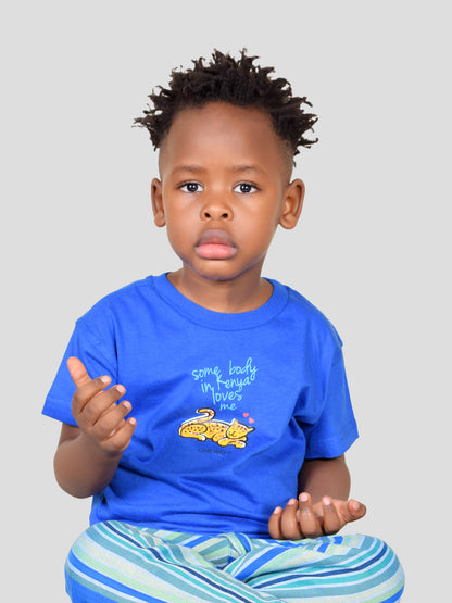 Somebody in Kenya Loves Me Kids’ T-Shirt – Fun & Comfortable Children’s Wear Made in Kenya by Oneway