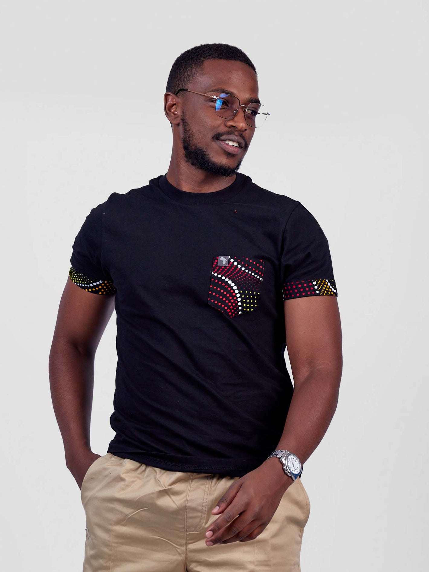 Wakanda T-Shirt with Kitenge Pocket | Made in Kenya | ONEWAY Fashion