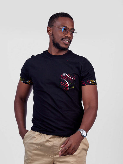Wakanda T-Shirt with Kitenge Pocket | Made in Kenya | ONEWAY Fashion