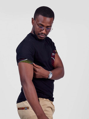 Wakanda T-Shirt with Kitenge Pocket | Made in Kenya | ONEWAY Fashion