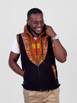 Dashiki Sleeveless Fleece Jacket